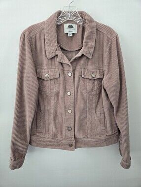 1 Sunset Lane mauve corduroy button-up jacket. Size Large.